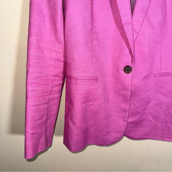 J. CREW Parke linen blend single breast Barbiecore blazer 4 - Picture 5 of 7